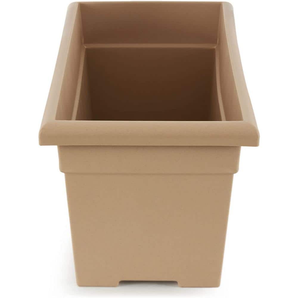 28 in. L Rectangular Planter Box Light-weight Plastic Outdoor Plant Pot wit