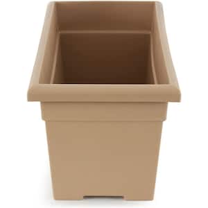 28 in. L Rectangular Planter Box Light-weight Plastic Outdoor Plant Pot with Drainage For Decks