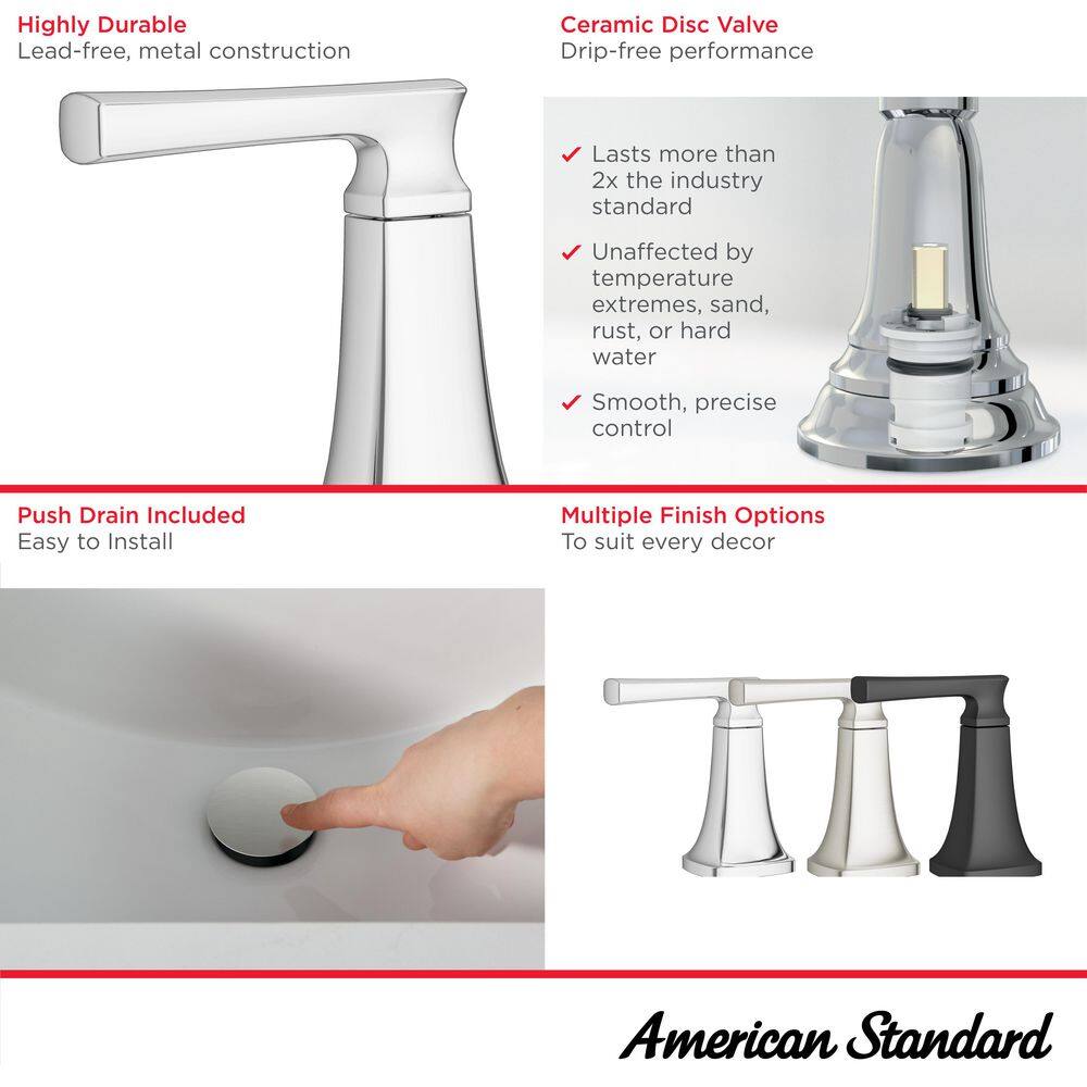 Belmeade Chrome 2-Handle Widespread Bathroom Faucet with Drain Assembly