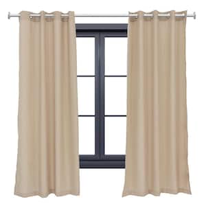 2 Indoor/Outdoor Curtain Panels with Grommet Top - 52 x 84 in (1.32 x 2.13 m) - Beige