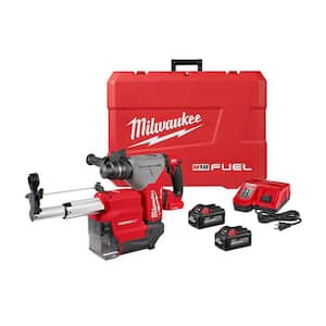 M18 FUEL 18V Lithium-Ion Brushless 1-1/8 in. Cordless SDS-Plus Rotary Hammer/Dust Extractor Kit, Two 6.0Ah Batteries