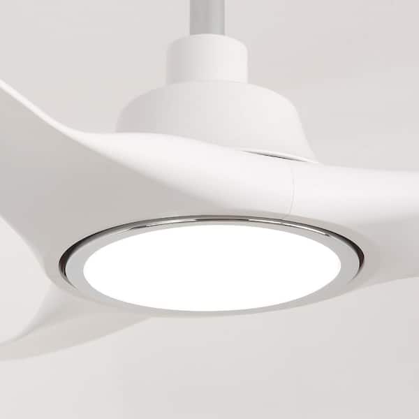 IHOMEadore 52 in. Indoor Integrated LED Matte White 3-Blade IHOMEadore 52 in. Indoor Integrated LED Matte White 3-Blade