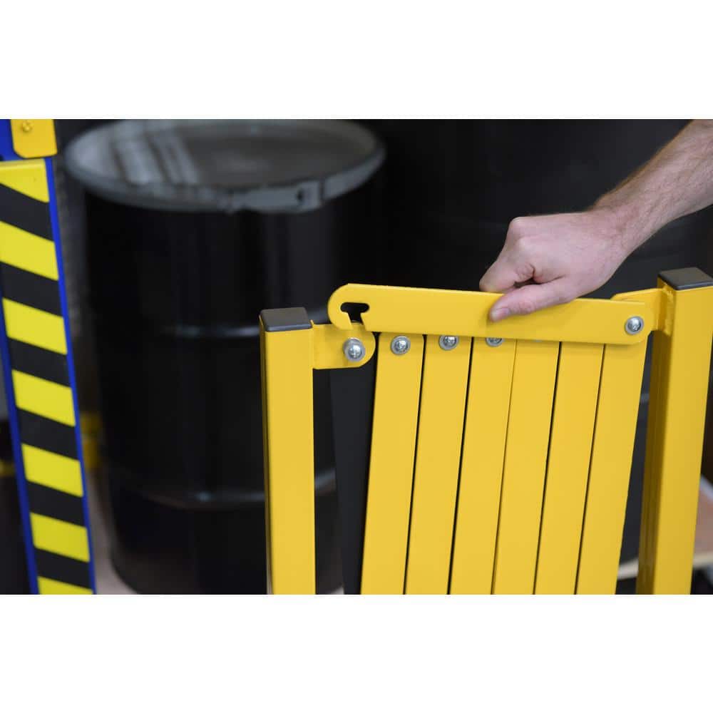 Yellow Steel Expandable Security Gate with Wheels