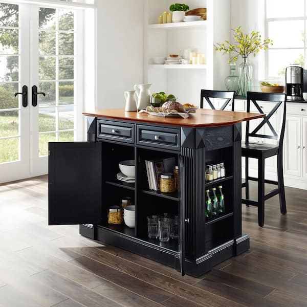 Crosley Furniture Coventry Black Drop, How To Build A Kitchen Island With Drop Leaf