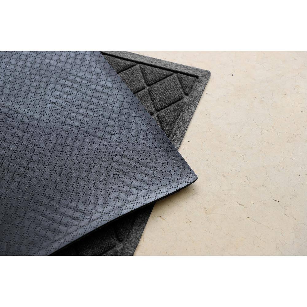 Charcoal Argyle Rubber Outdoor Doormat 37" x 7.24"