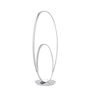 Milan 10 in. Chrome LED Strip and Touch Dimmer Table Lamp