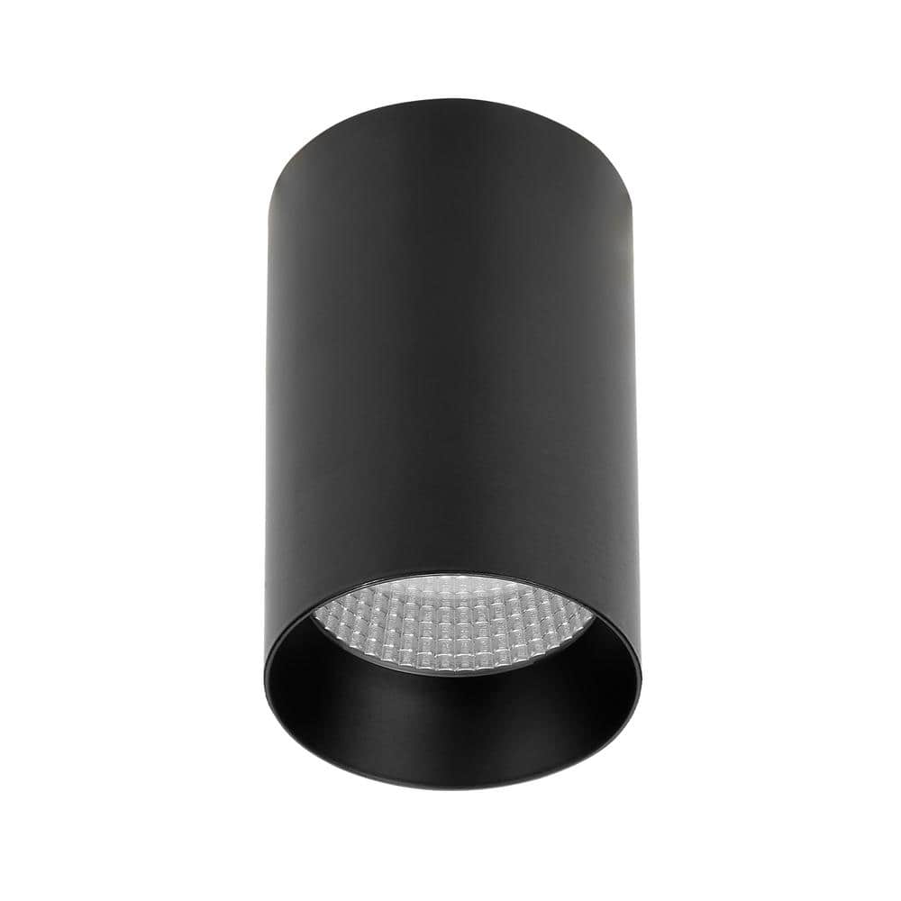 Black Aluminum 3-Inch LED Cylinder Downlight with Adjustable Color Temperature