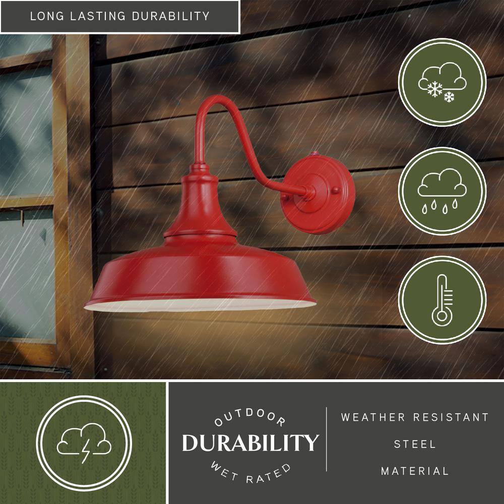 Red and White Steel Farmhouse Wall Sconce