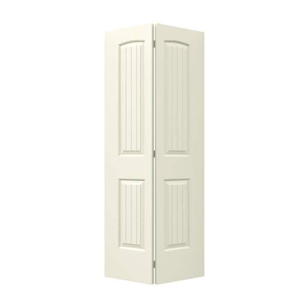 JELD-WEN 32 in. x 80 in. Santa Fe Vanilla Painted Smooth Molded Composite Closet Bi-fold Door