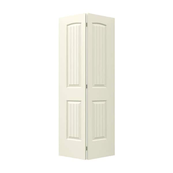 JELD-WEN 36 in. x 80 in. Santa Fe Vanilla Painted Smooth Molded Composite Closet Bi-fold Door