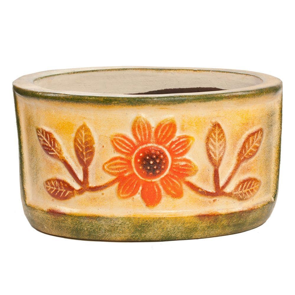 33 in. Clay Jardinera Ovaladas Pot 0024 The Home Depot