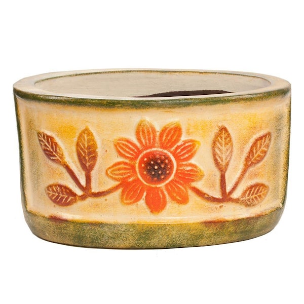Unbranded 33 in. Clay Jardinera Ovaladas Pot