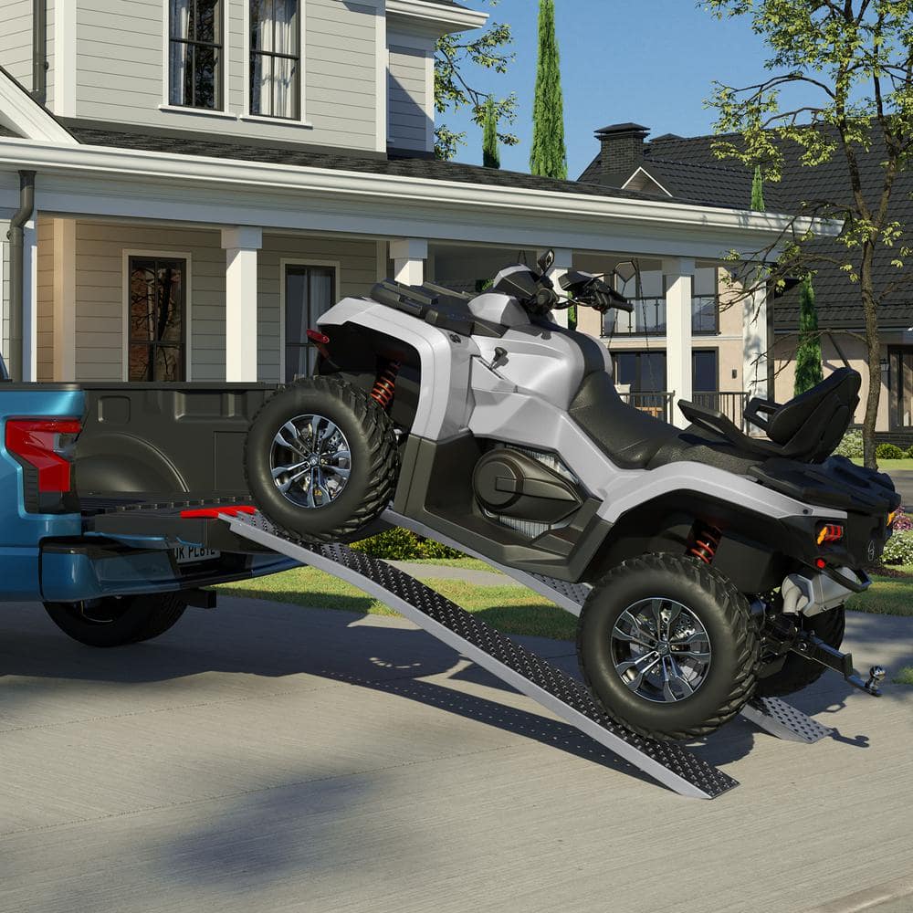 Set of Two 69-Inch Steel Loading Ramps with Anti-Skid Design