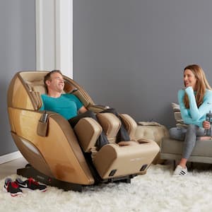 Gold/Tan Dynasty 4D Massage Chair- Faux Leather
