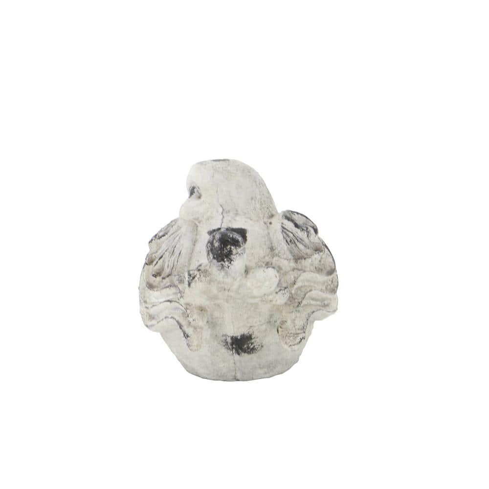 Gray Polystone Bird Garden Sculptures, Set of 2, 12" x 8"