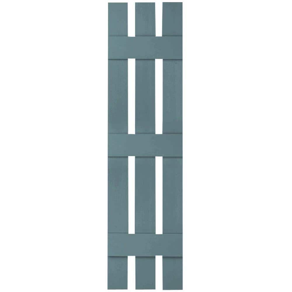 12 in. x 62 in. Lifetime Vinyl TailorMade Three Board Spaced Board and Batten Shutters Pair Wedgewood Blue price history on PriceWatchPro