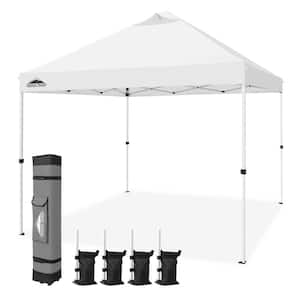 10 ft. x 10 ft. Commercial Ez Pop Up Canopy Tent Instant MarketPlace Canopies, Bonus 4 Sand Bags, White