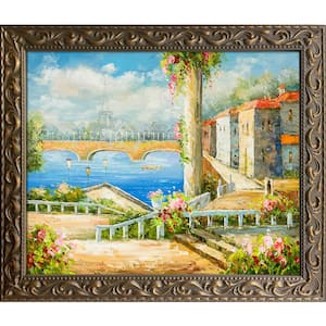 Resort Near The Eiffel with Elegant Gold Frame by Unknown Artists Framed Wall Art 30 in. x 26 in.