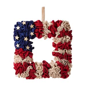 19.25 in. H Americana Squared Fabric Wreath