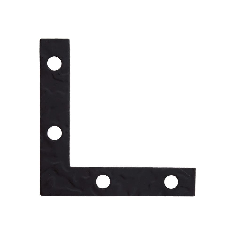 2 in. Black Hammered Flat Corner Brace (4-Pack)