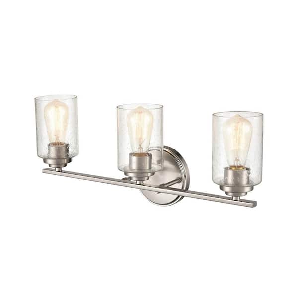 22 in. 3-Light Satin Nickel Vanity Light