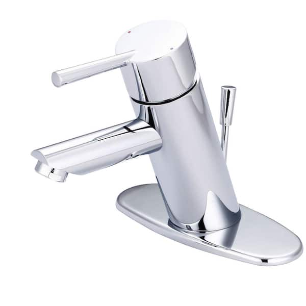OLYMPIA 4 in. Centerset Single-Handle Standard Bathroom Faucet with Drain Assembly in Polished Chrome