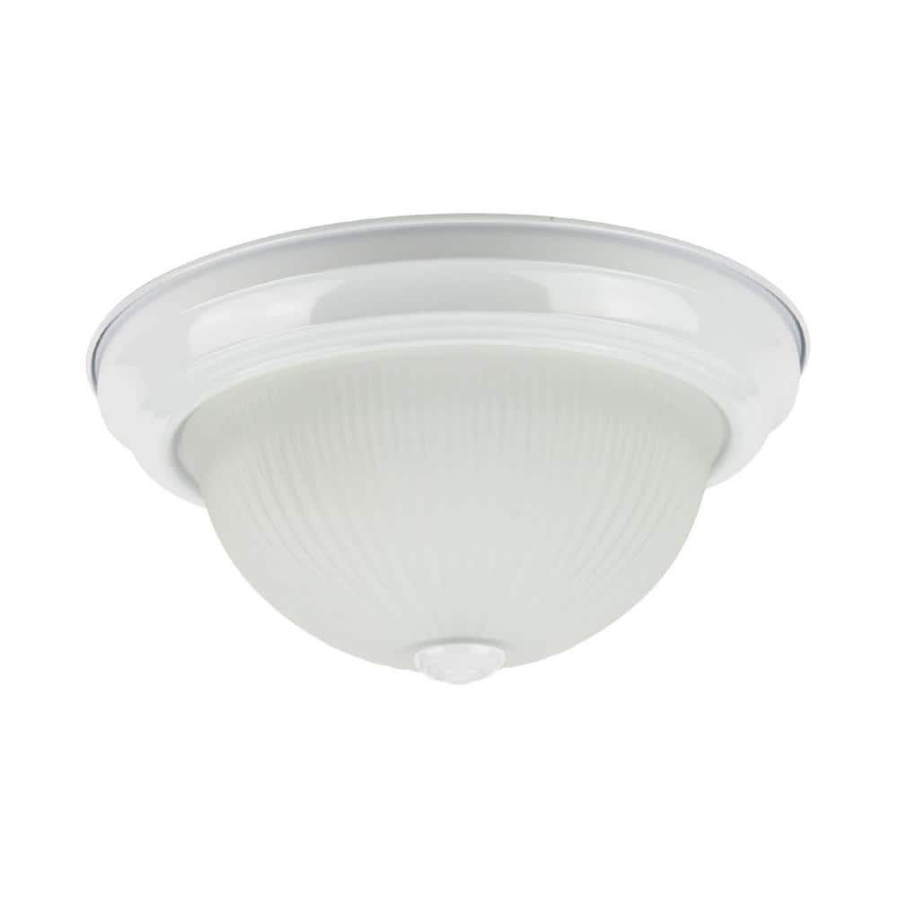 White Frosted Glass Dome Ceiling Light Fixture, 11.5"