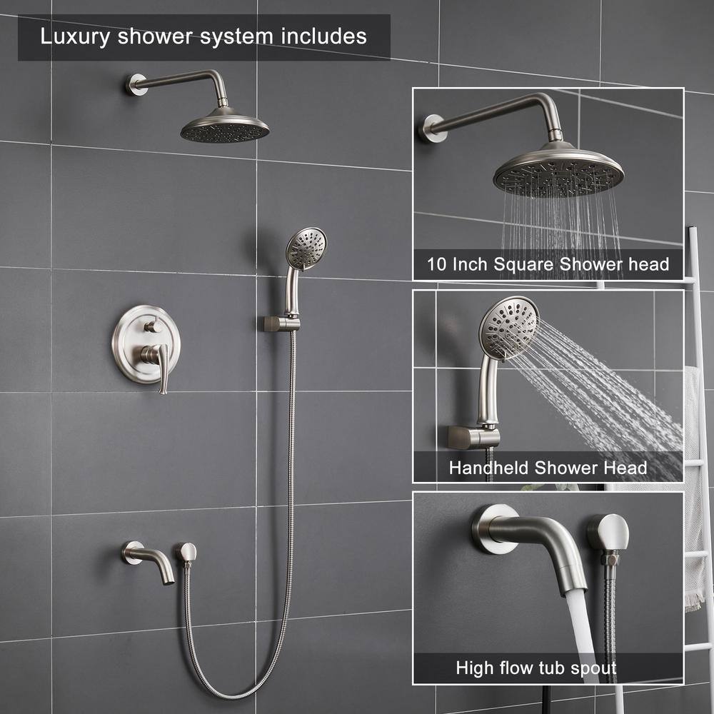 Brushed Nickel Multi-Head Wall Mounted Shower System