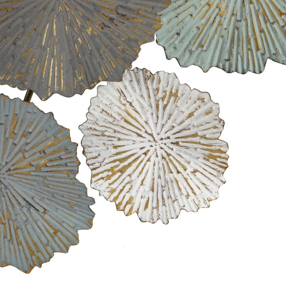 LuxenHome 48" Multicolor Metal Floral Wall Sculpture