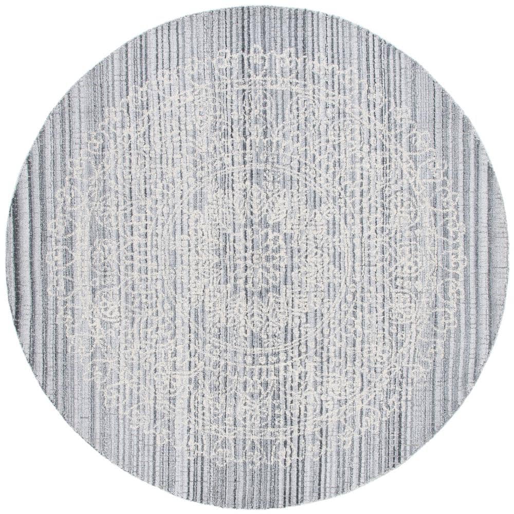 Ebony Gray/Ivory 6 ft. x 6 ft. Oriental Round Area Rug price history on PriceWatchPro