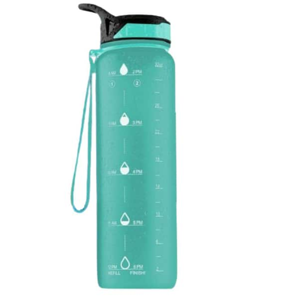 Zulay Kitchen 32 oz. Tritan Plastic Water Bottle with Time Marker - Mint Green