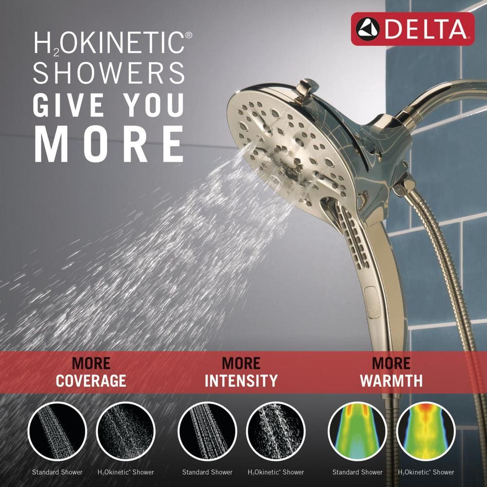 Lumicoat Polished Nickel Dual Shower Head with Handheld Spray