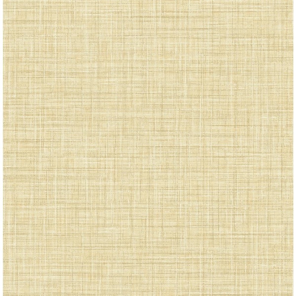 A-Street Prints Tuckernuck Gold Linen Non Woven Paper Wallpaper Sample