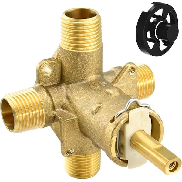 1-Piece Shower Valve Replacement for Moen Posi Temp with 1222 Cartridge in Brushed Brass