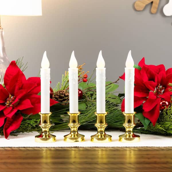 LED Flickering Window Candles with Timer-8.5 in. -Set of 8
