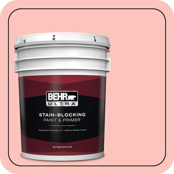 BEHR ULTRA 5 gal. #170C-3 Coral Bells Flat Exterior Paint & Primer