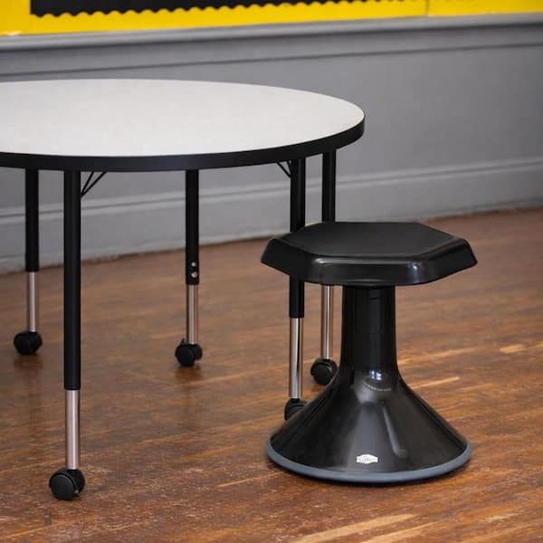 LEARNITURE 15 in. H Black Backless Plastic Active Learning Wobble