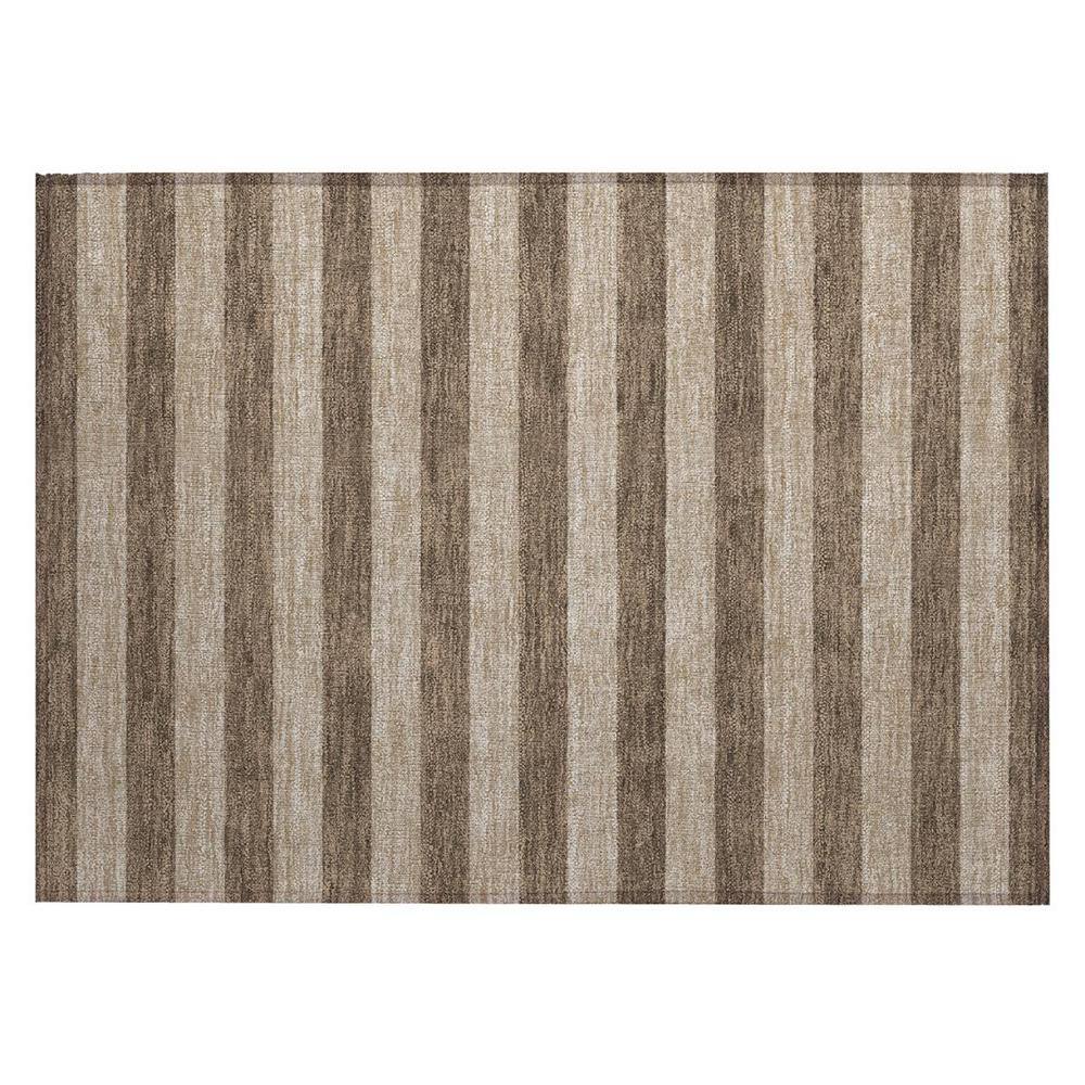 Coffee 2 ft. x 3 ft. Woven Striped Polyester Rectangle Indoor/Outdoor Area Rug price history on PriceWatchPro