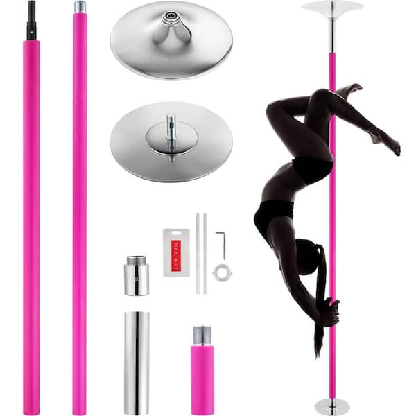 Dropship VEVOR Professional Dancing Pole, Spinning Static Dancing Pole Kit Portable Removable Pole 40mm Heavy Duty Stainless Steel Pole Height Adjustable Fitness Pole For Exercise Home Club Gym Pink