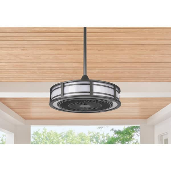 Brette II 23 in. LED Indoor/Outdoor Brushed Nickel Ceiling outlet Fan with Light and Re