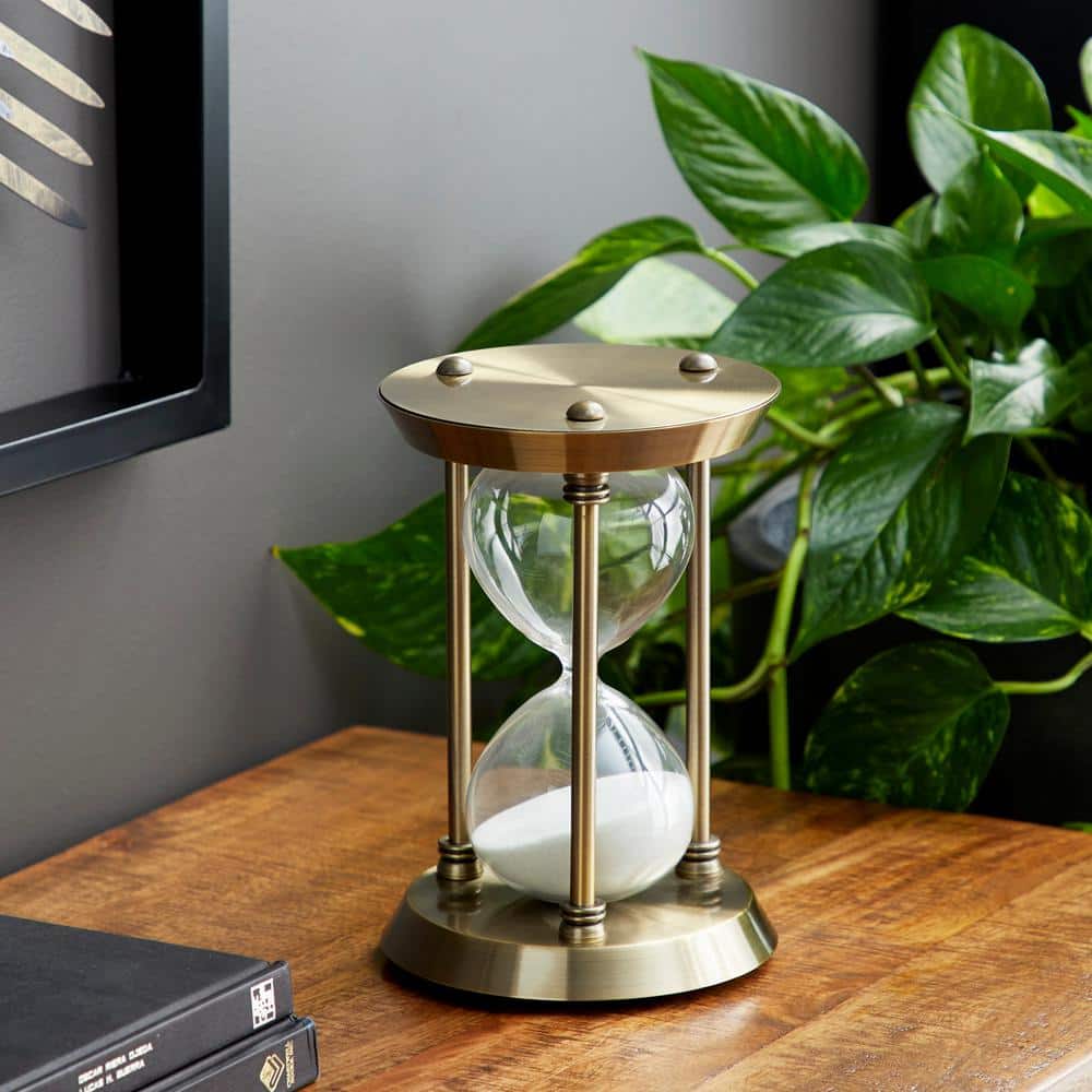 Brass and Glass 6" x 9" Decorative Sand Timer