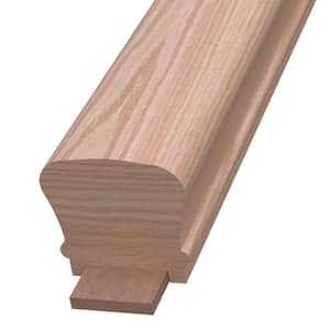 Stair Parts 6210 16 ft. Unfinished Red Oak Plowed 1.75 in. Handrail with Fillet