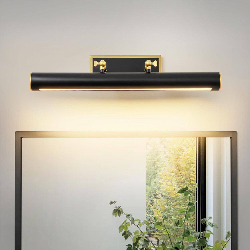 Amose 23.8 in. Mid-Century Modern Gold and Black Hardwired LED 3000K Swivel Picture Light price history on PriceWatchPro