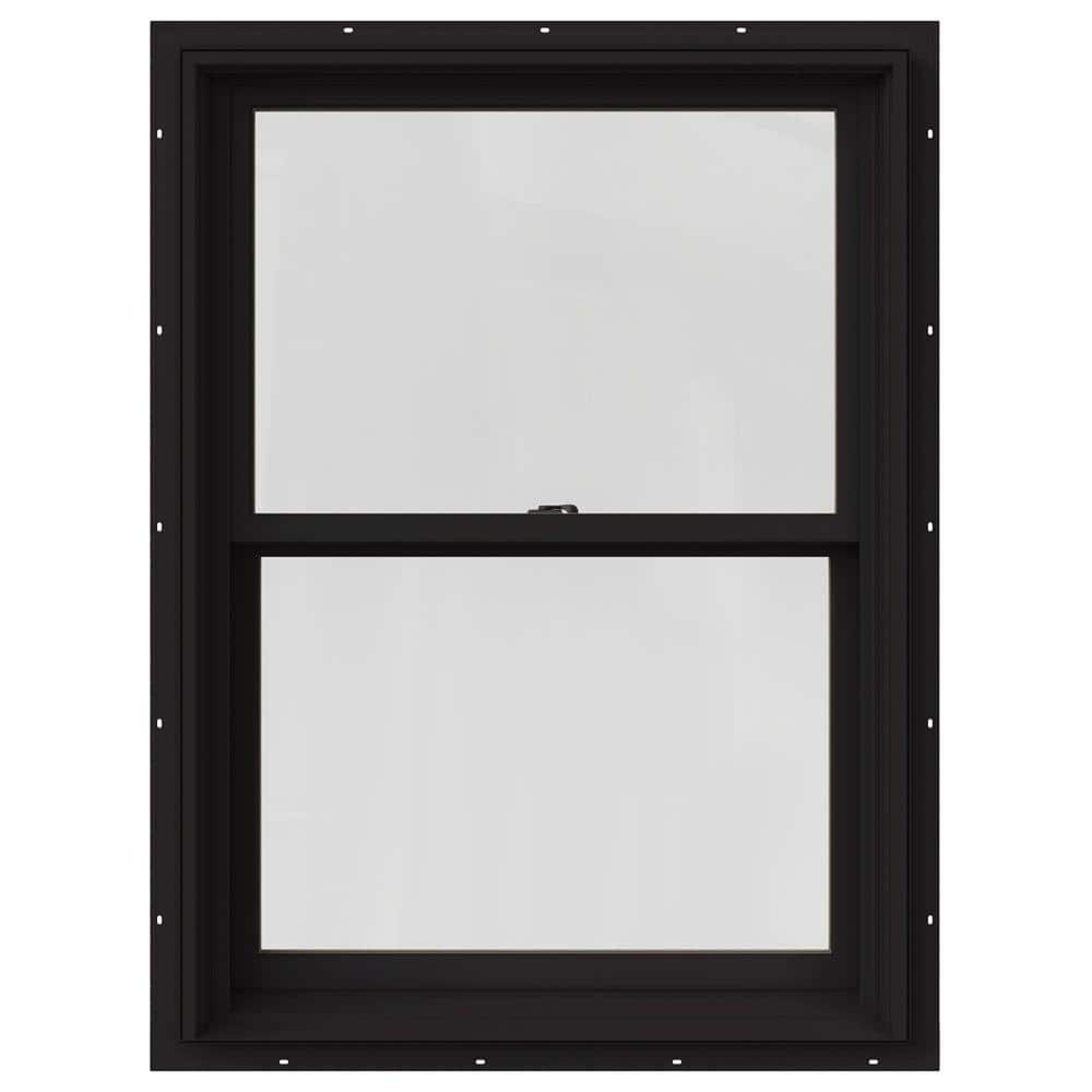 JELD-WEN 29.375 in. x 36 in. W-2500 Series Black Painted Clad Wood ...