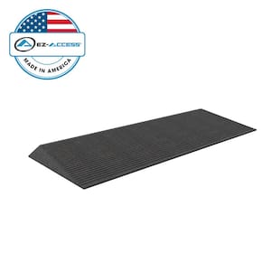 TRANSITIONS 14 in. L x 40 in. W x 1.5 in. H Angled Entry Door Threshold Mat, Black, Rubber