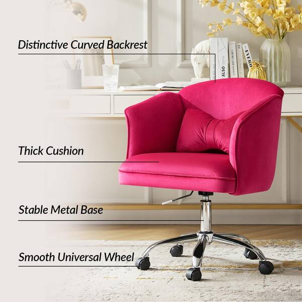 JAYDEN CREATION Ricky Fushia 26.5 in. Wide Velvet Office