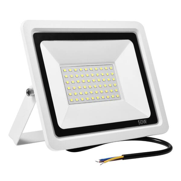 CIPACHO 50-Watt 120-Degree White Outdoor Integrated LED Thin Flood Light