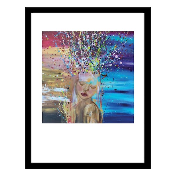 VENICE BEACH Collections Wahl Goddess Splatter Design-Purple/Gold-Framed Print by Sarah Wahl 1 Piece Framed Graphic Print 18 in. x 14 in.