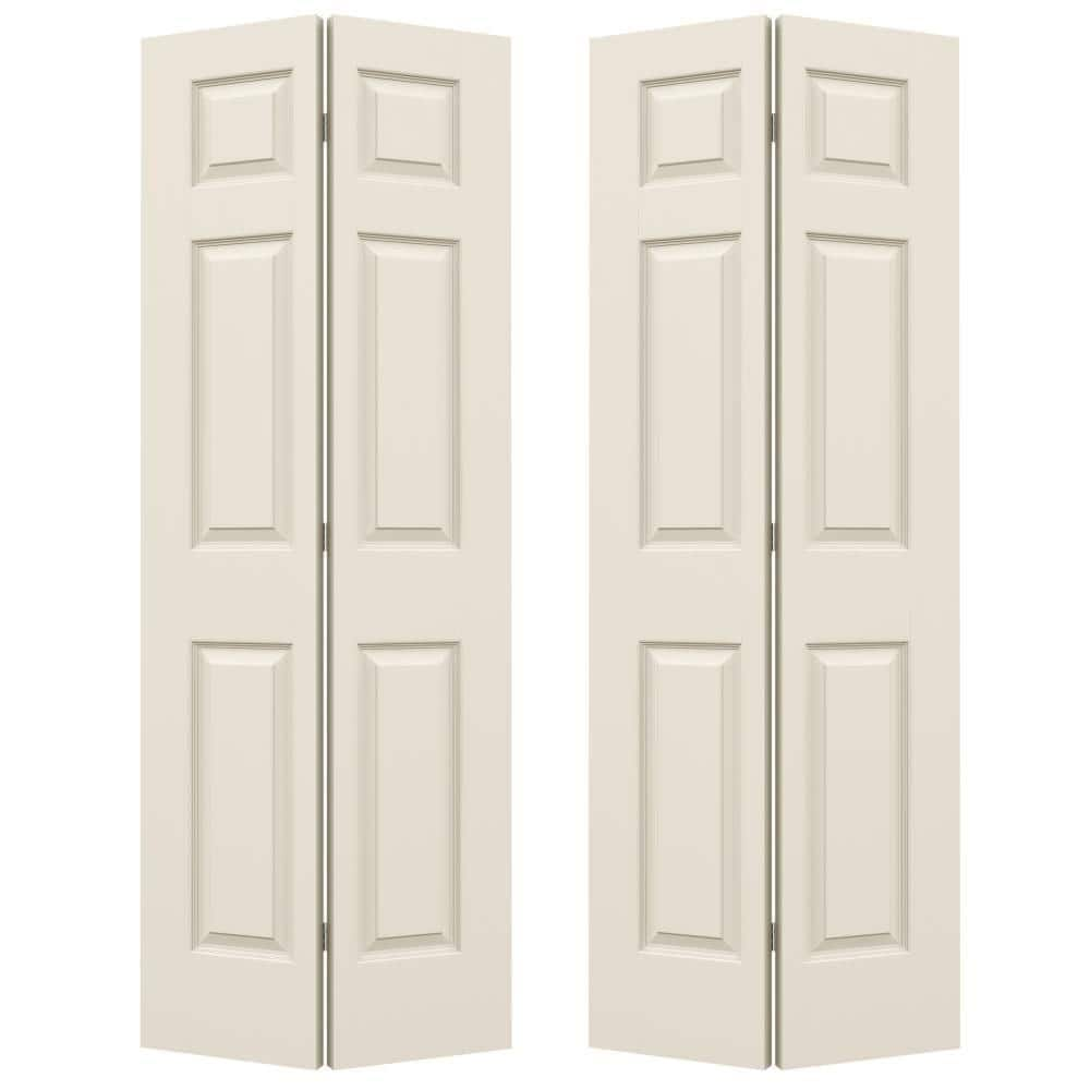 RELIABILT Colonist Textured 36-in x 80-in Primed 6-panel Hollow Core Primed  Molded Composite Bifold Door in the Closet Doors department at