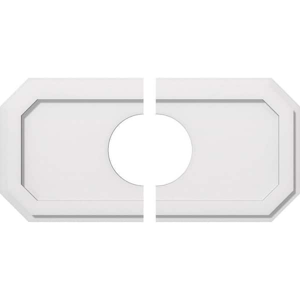 Ekena Millwork 28 in. W x 14 in. H x 7 in. ID x 1 in. P Emerald Architectural Grade PVC Contemporary Ceiling Medallion (2-Piece)